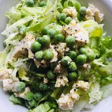 豆腐とグリーンピースのグリーンサラダ